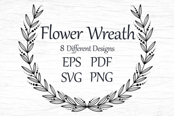 Wreaths Template with Flowers, Graphics and Print Templates